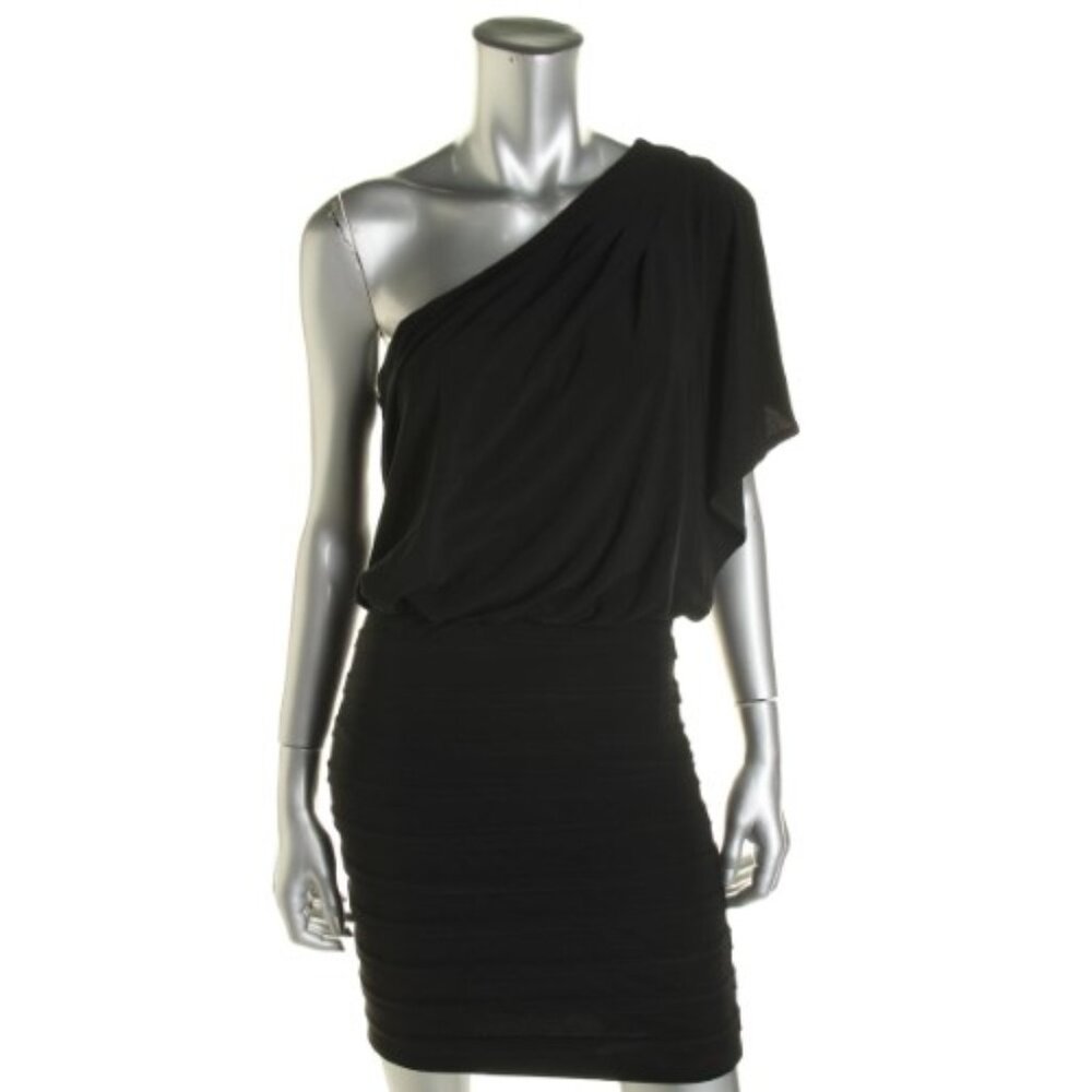 Womens B. Darlin One Shoulder Blouson Cocktail Dress Size 1/2